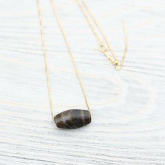 Ancient Artifact Phum Dzi Bead - Caramel Stone Grain