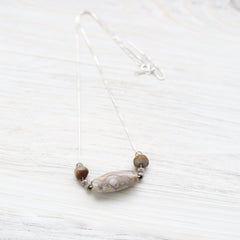 Ancient White Sulemani Agate Necklace