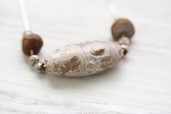 Ancient White Sulemani Agate Necklace