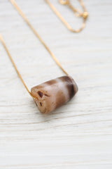 Antique Longevity Dzi Bead - Caramel Phum Agate