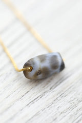 Antique Longevity Dzi Bead - Light Agate