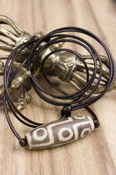 Accumulation of Influence Nine Eye Dzi Bead Necklace