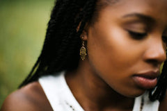 Auspicious Brass Hamsa Earrings