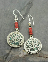 Amazing Tibetan Dharmachakra Earrings