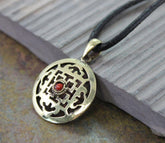 2 Sided Brass mandala Pendant