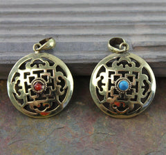 2 Sided Brass mandala Pendant