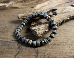 Adjustable Black Inlaid Bone Mala Beads