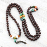 Antique Rudraksha and Stone Nomad Mala