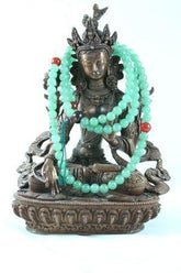 Aventurine mala with carnelian spacers