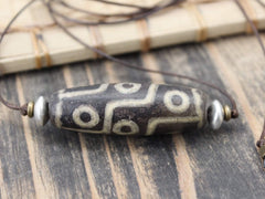 Accumulation of Influence Nine Eye Dzi Bead Necklace