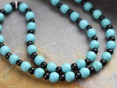 3 Dzi Bead Tibetan Necklace Made in Boudhanath