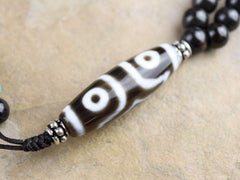 Adjustable Carnelian and Dzi Tibetan Necklace