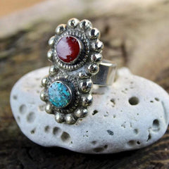 Adjustable Dual Stone Ring