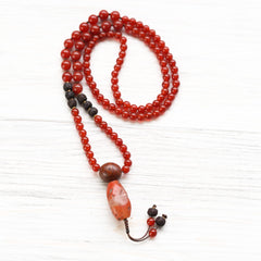 Ancient Fire Blood Lotus Carnelian Mala