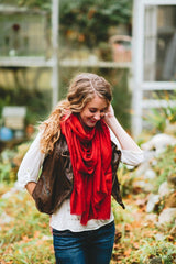 100% Pashmina Shawl in Monk's Robe Red