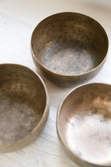 Antique Thado Singing Bowl Set of 3 - Healing & Transformation