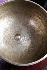Auspicious Symbols & Flaming Dorje Lingham Bowl