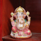 Amazing Rose Quartz Ganesh Statue