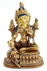 4 Inch Bronze Green Tara Statue