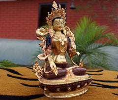 8 inch Fine Quality White Tara Statue Nepal