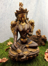13 Inch Ceramic Green Tara Statue