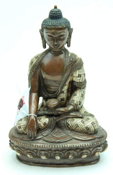 8 Inch Shakyamuni Bronze and Silver Statue