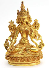 6 Inch Gold Plated White Tara Statue