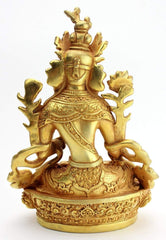 8 Inch Gold Plated White Tara Statue