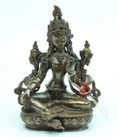 5 inch Green Tara Bronze Statue