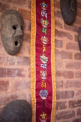 Auspicious Symbols with Tibetan Mantra Banner