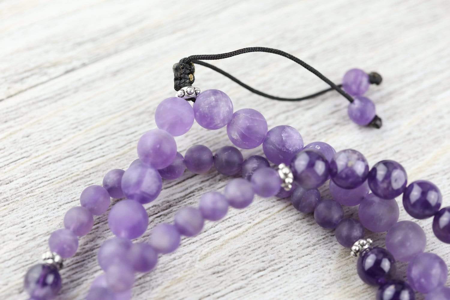 Amethyst Hexagonal Gemstone Mala