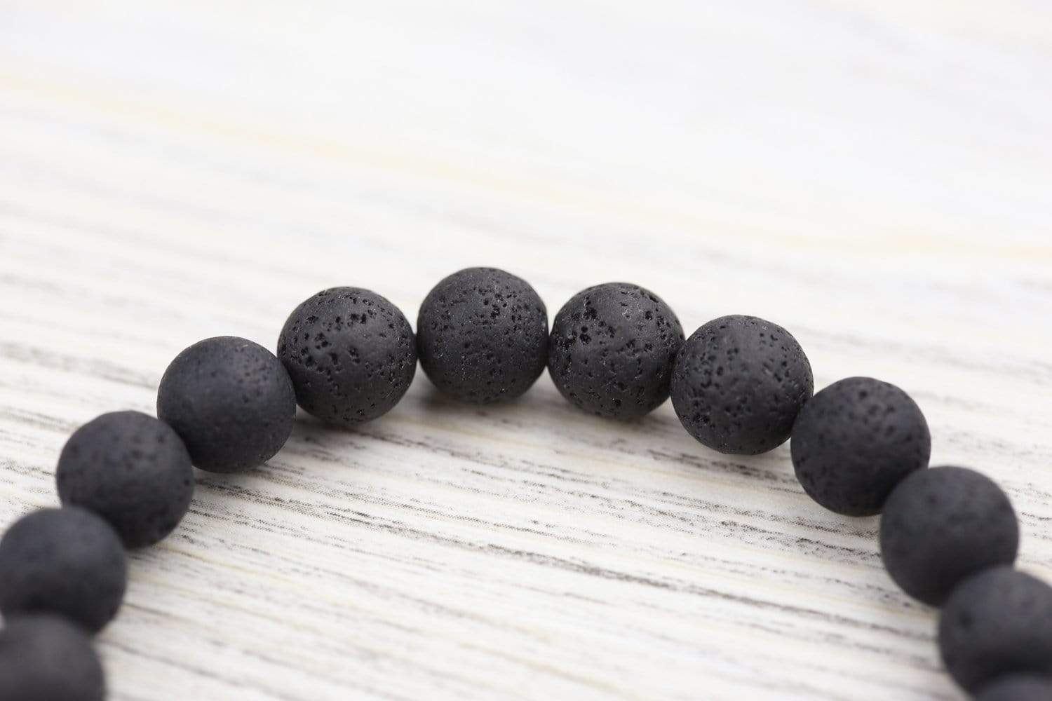 Ancient Dzi and Lava Rock Men's Bracelet