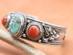 Antique Tibetan Turquoise Prosperity Bracelet