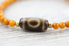Baltic Amber Sky Door Dzi Bracelet