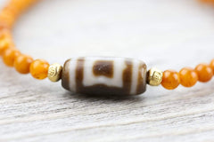 Baltic Amber Sky Door Dzi Bracelet