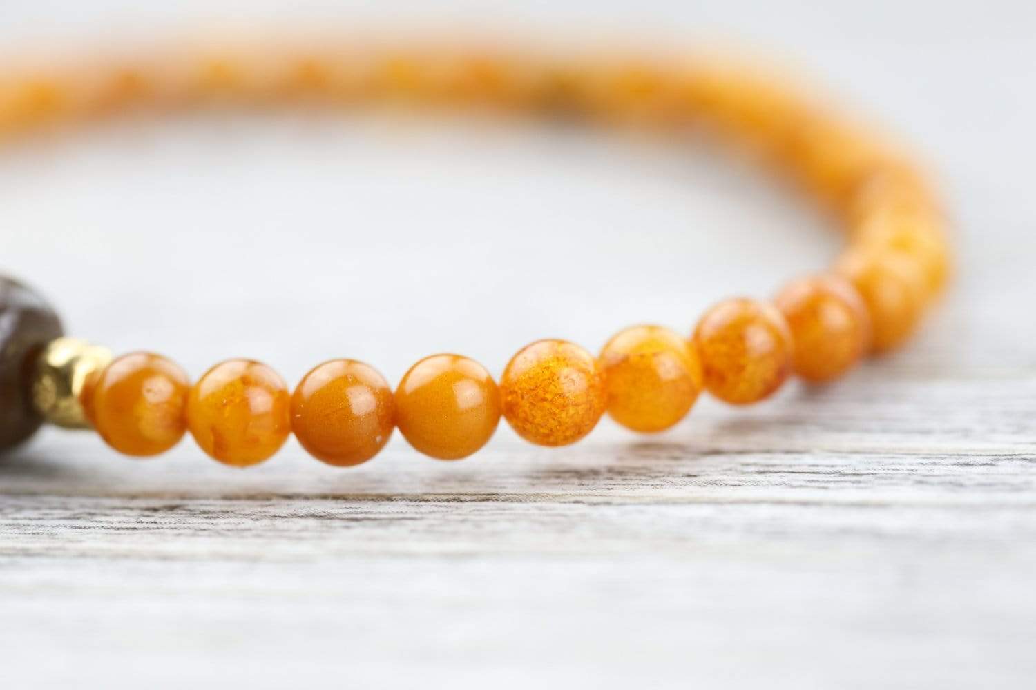Baltic Amber Sky Door Dzi Bracelet