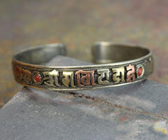 3 Metal Om Mani Sanskrit Bracelet
