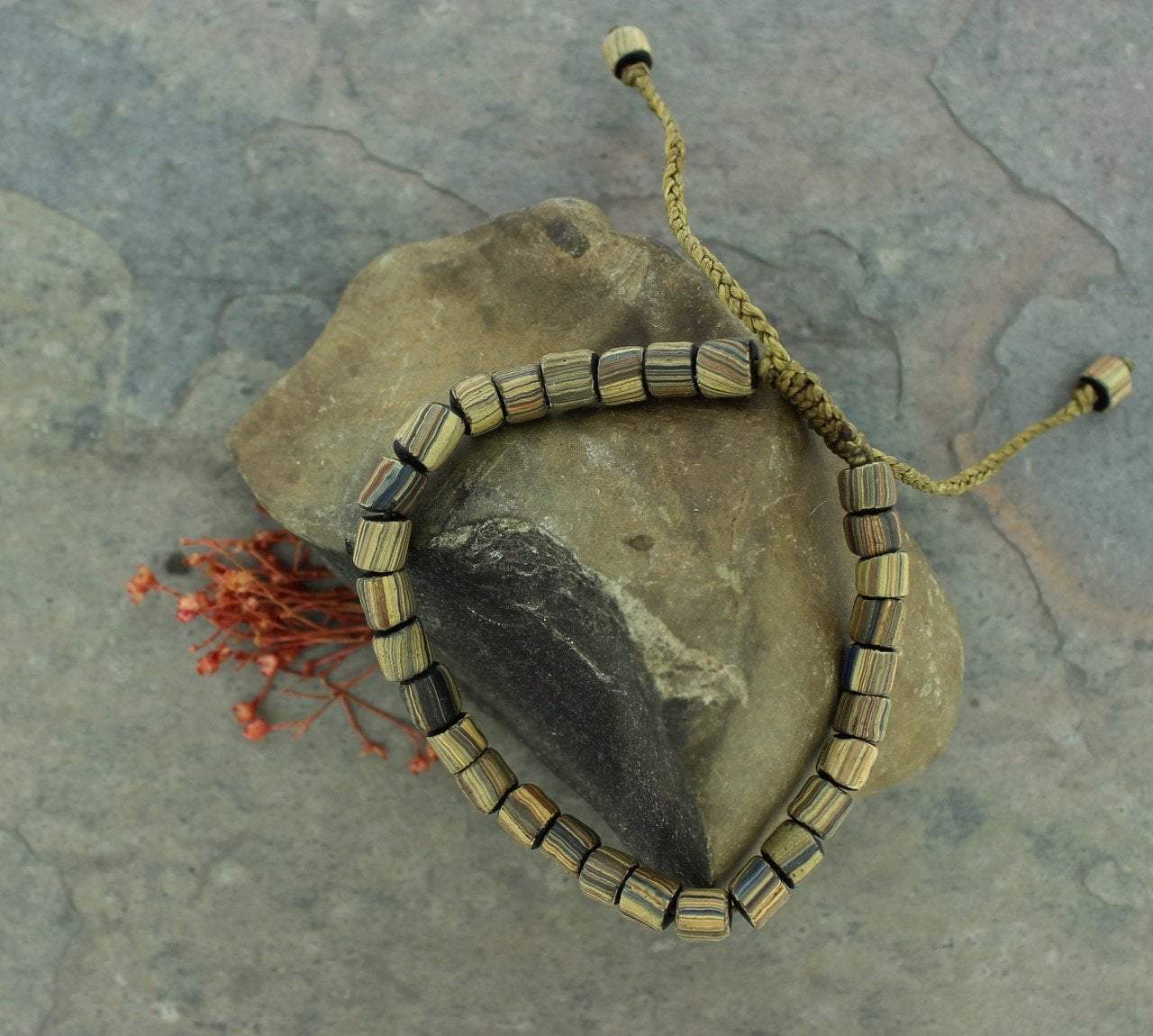 African Glass Bead Light Bracelet