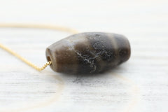 Ancient Artifact Phum Dzi Bead - Caramel Stone Grain