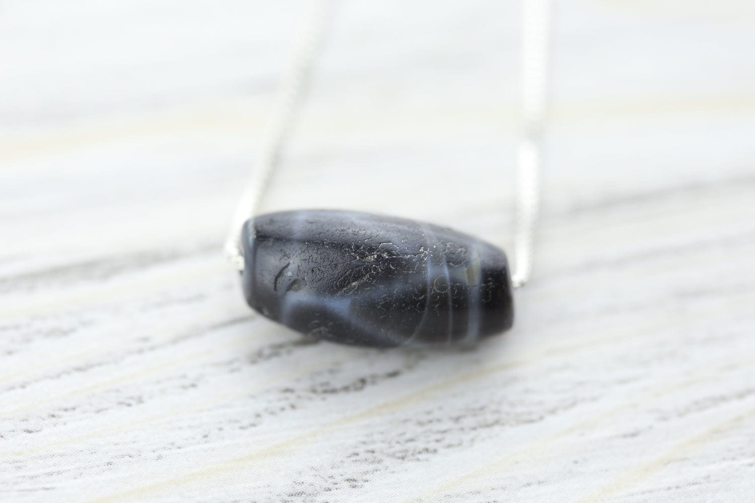 Ancient Artifact Phum Dzi Bead - Midnight Hue