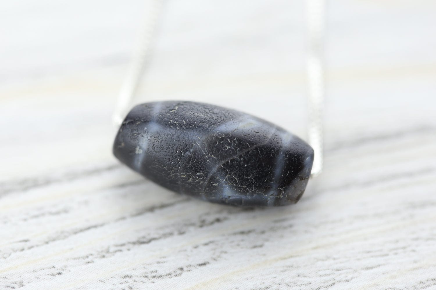 Ancient Artifact Phum Dzi Bead - Midnight Hue