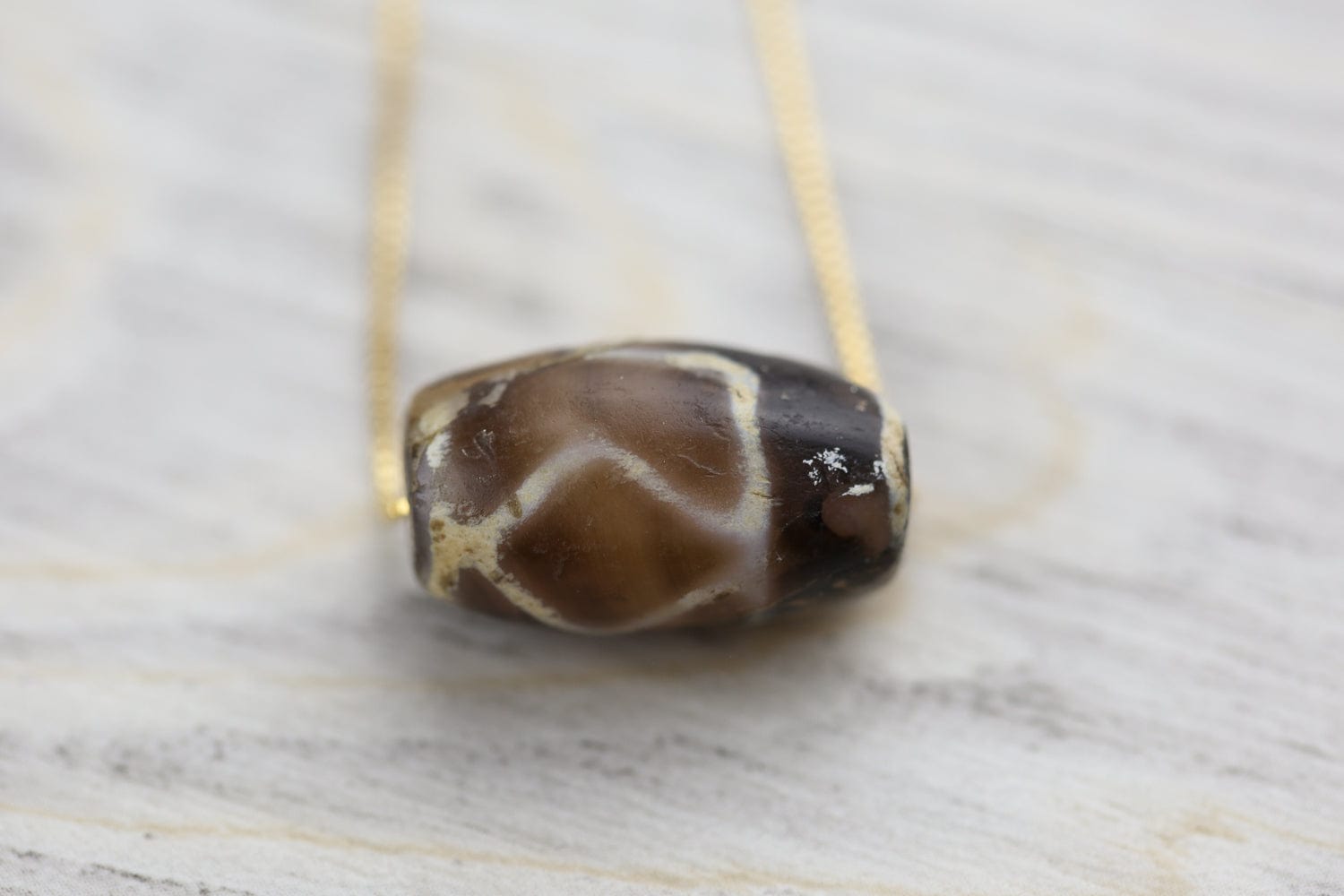 Ancient Diamond Eyes Dzi Bead