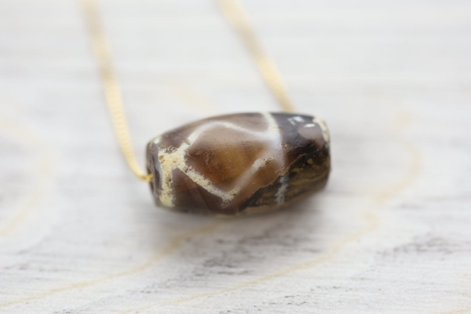 Ancient Diamond Eyes Dzi Bead
