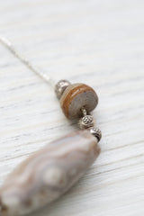 Ancient White Sulemani Agate Necklace