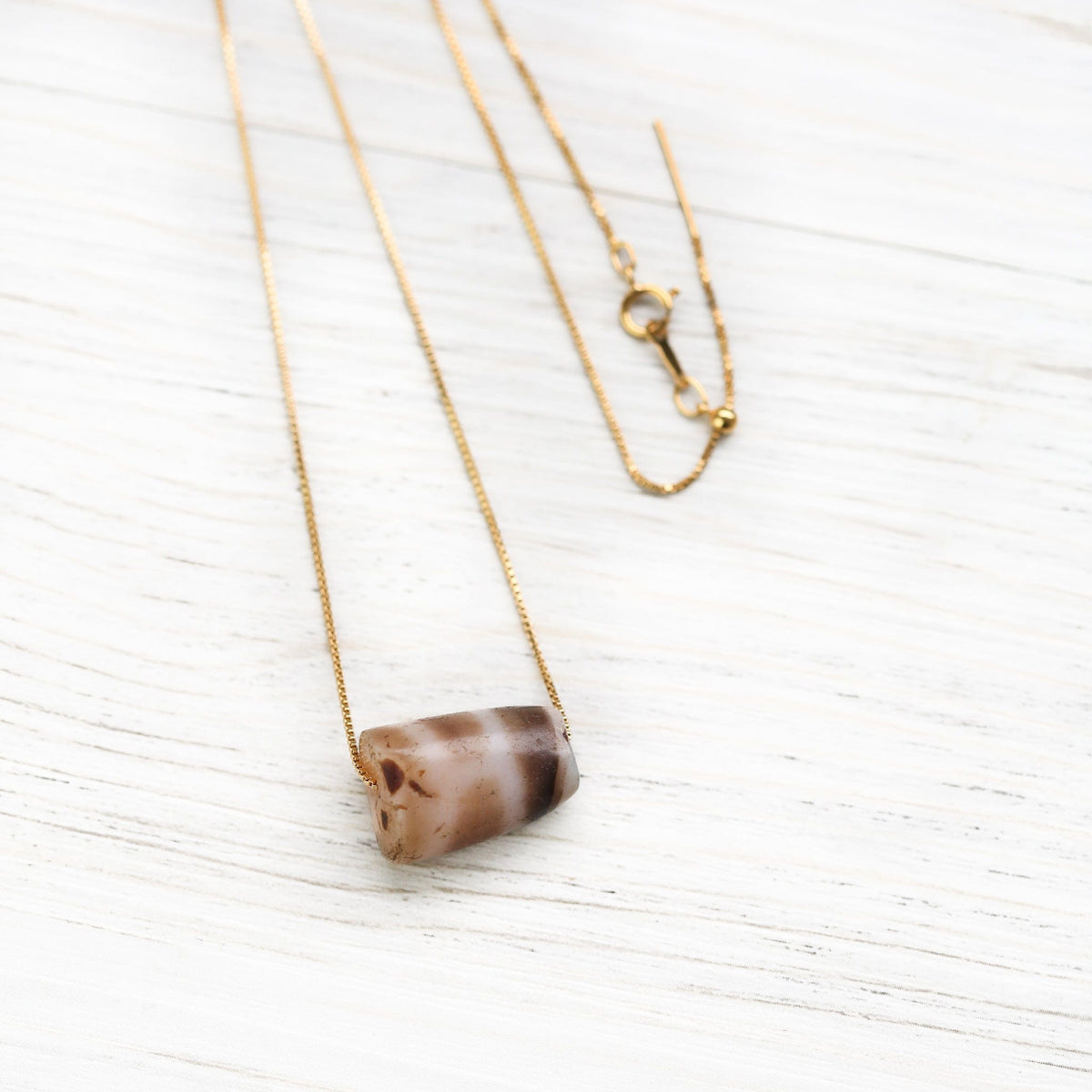 Antique Longevity Dzi Bead - Caramel Phum Agate