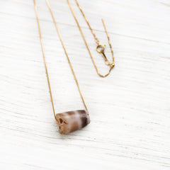 Antique Longevity Dzi Bead - Caramel Phum Agate