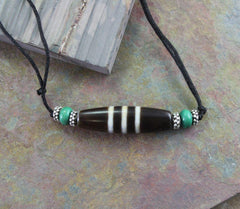 Agate Chung Dzi Bead Necklace