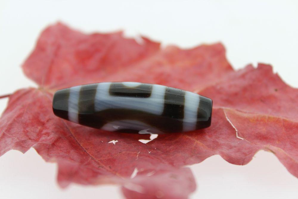 Banded Agate Heaven and Earth Dzi Bead
