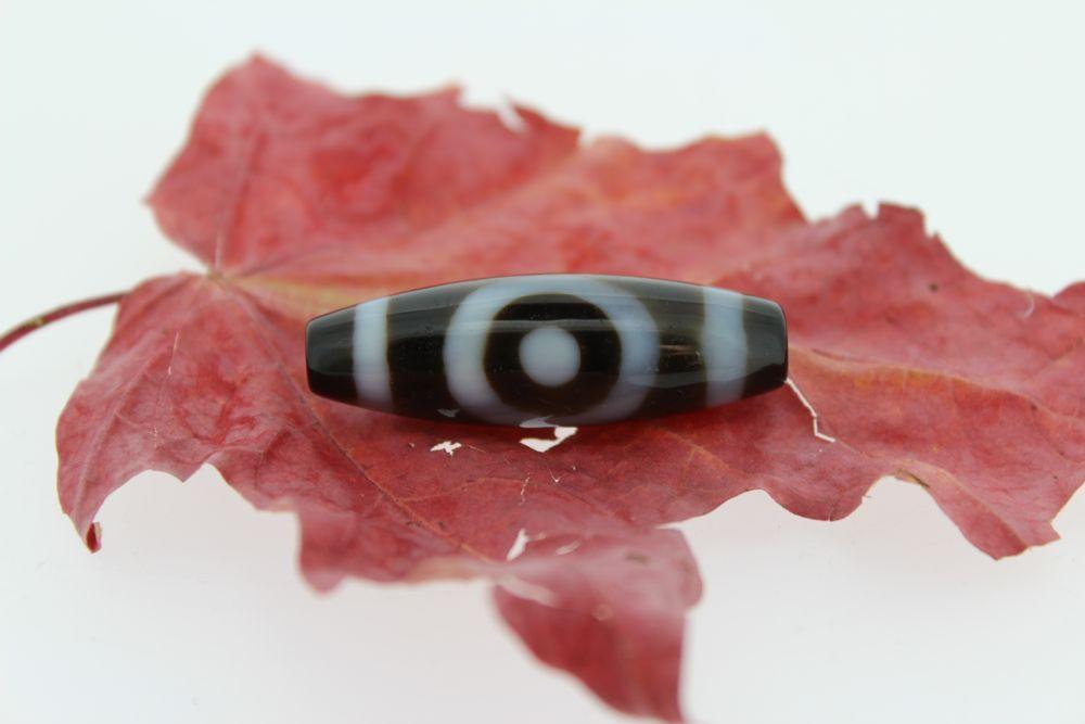 Banded Agate Heaven and Earth Dzi Bead