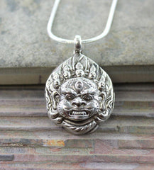 1 inch Sterling Silver Mahakala Pendant